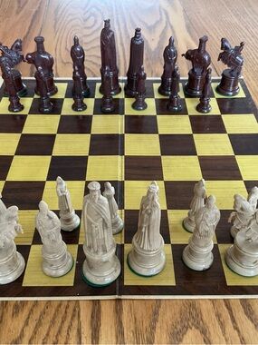 VTG Gallant Knight Chess Set rare 4.5” weighted figures MISSING PAWNS